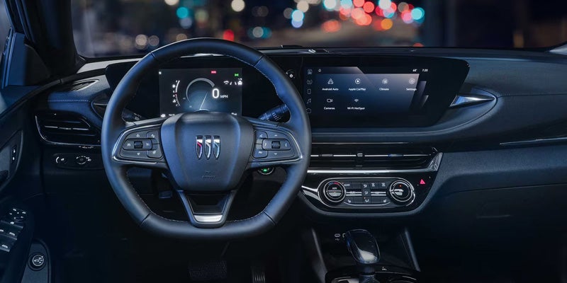 2026 Buick Envista dashboard with infotainment touchscreen and steering wheel